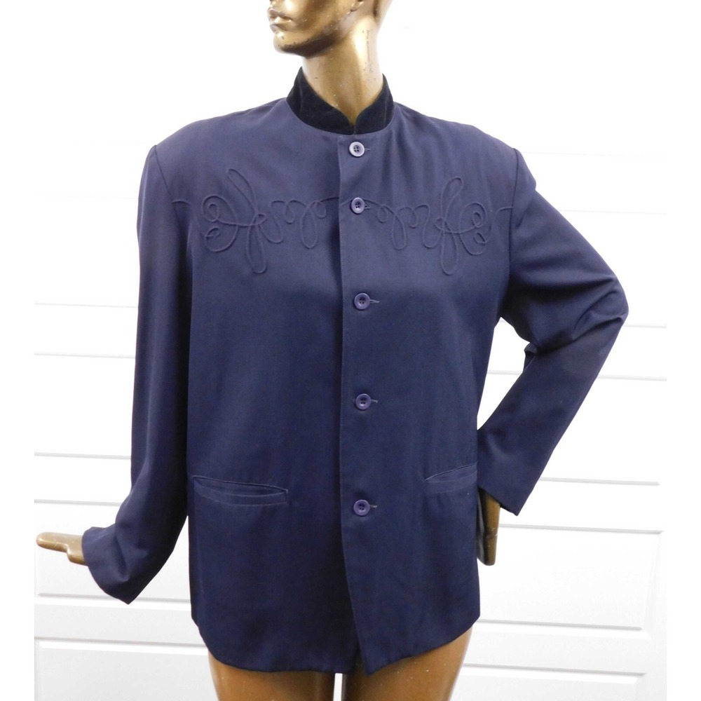 Marithe Francois Girbaud Vintage Women's Navy Suit Blazer Size L
